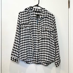 BOOHOO Petite Houndstooth Overshirt